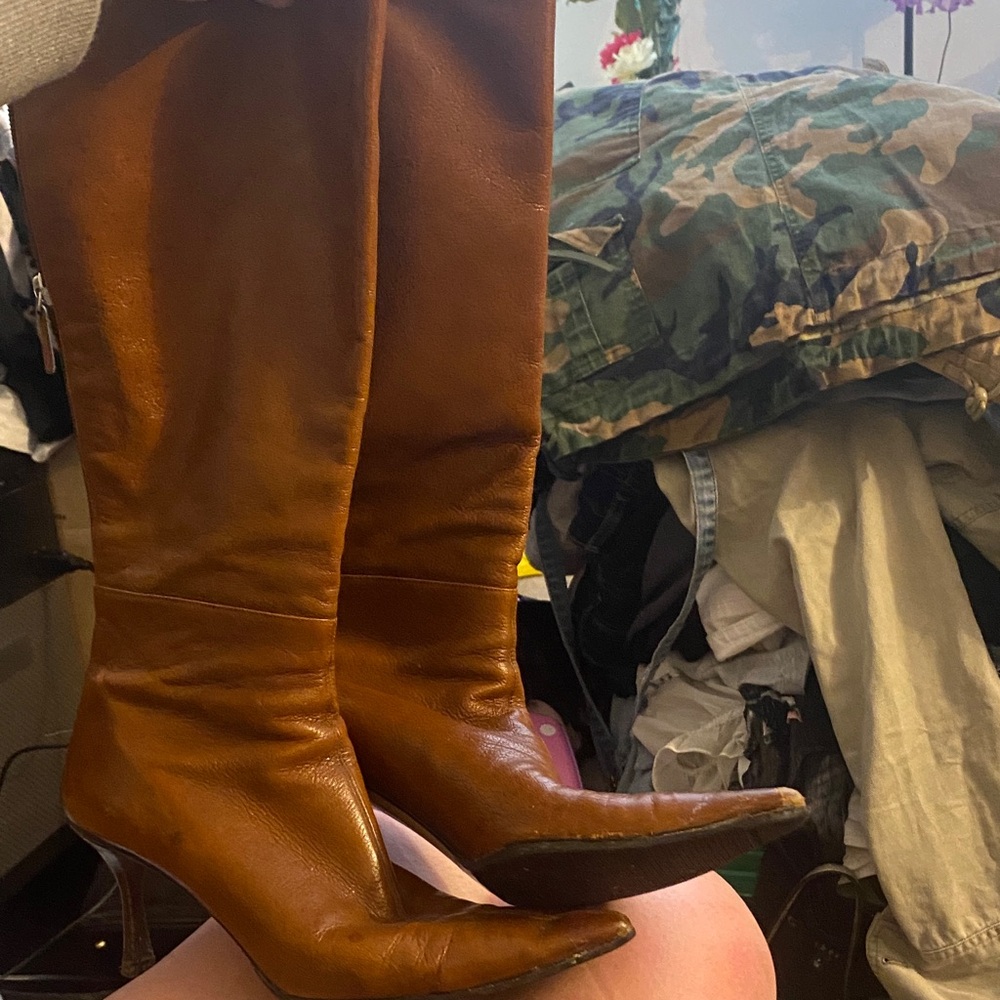 Gucci Brown Leather Heeled Boots